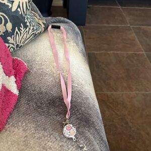 Pink Floral Retractable Badge Reel Lanyard